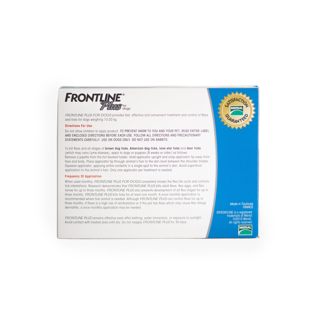 FRONTLINE FLEA & TICK PLUS FOR MEDIUM DOG (BLUE)(10-20kg) 3'S