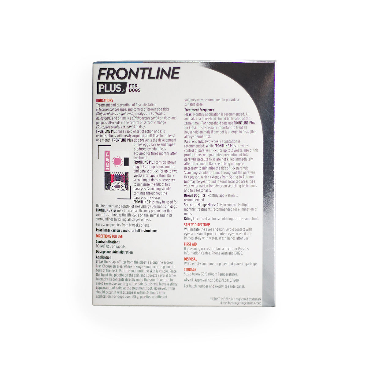 FRONTLINE FLEA & TICK PLUS FOR MEDIUM DOG (BLUE)(10-20kg) 3'S