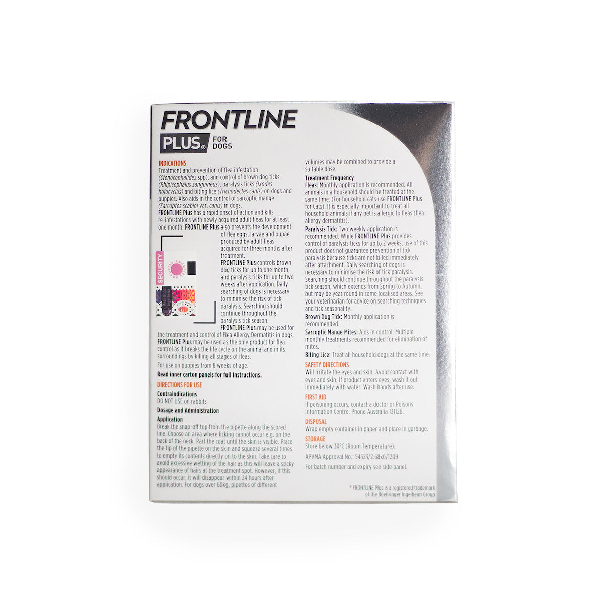 FRONTLINE FLEA & TICK PLUS FOR LARGE DOG (PURPLE) (20-40kg) 3'S