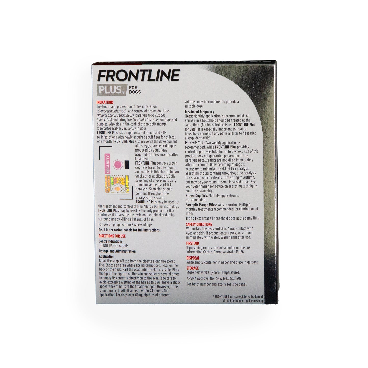 FRONTLINE FLEA & TICK PLUS FOR X-LARGE DOG (RED) (40-60KG) 6'S