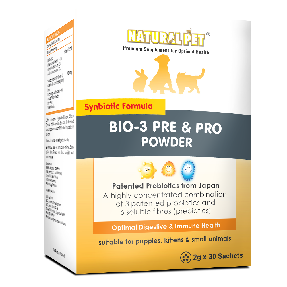 NATURAL PET BIO3 PRE & PRO POWDER 2G SACHET 30'S