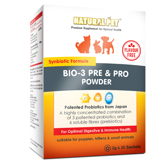 NATURAL PET BIO3 PRE & PRO POWDER (FLAVOUR FREE) 2G SACHET 10'S