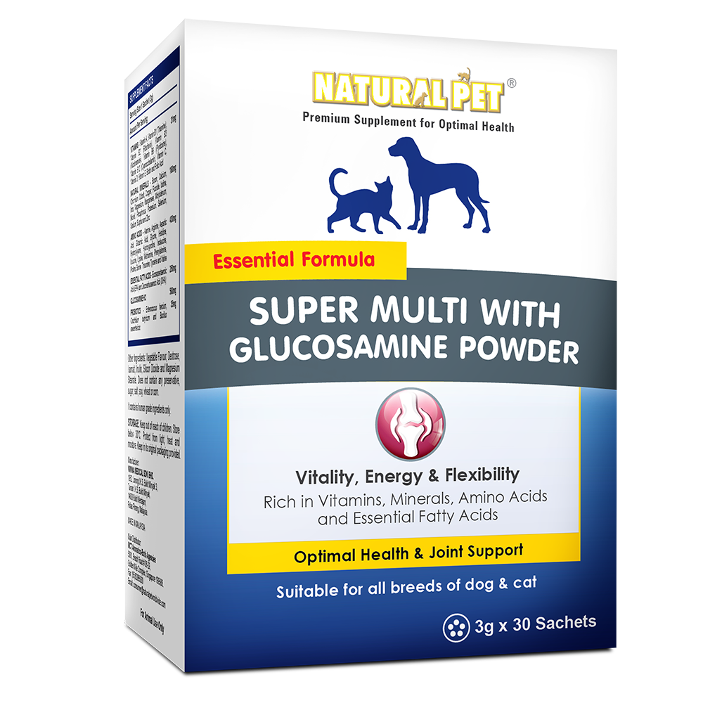 NATURAL PET SUPER MULTI WITH GLUCOSAMINE 3G SACHET 30'S