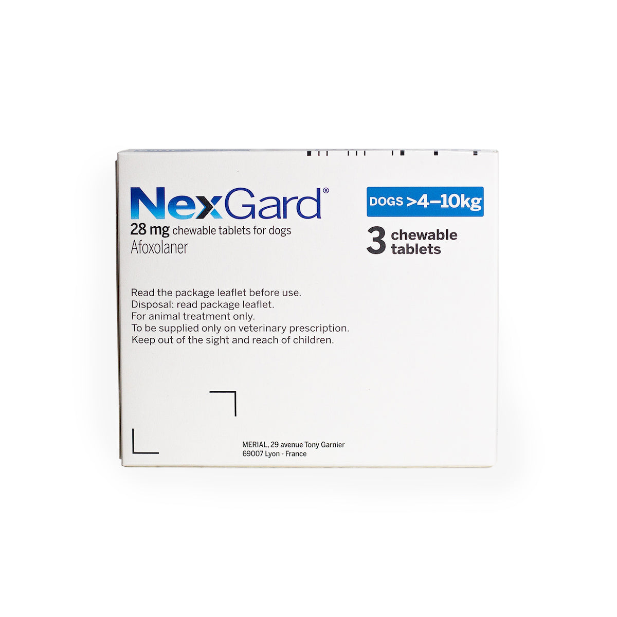 NEXGARD FLEA & TICK CHEWABLE TABLETS FOR DOG (BLUE) (4-10KG) 3'S