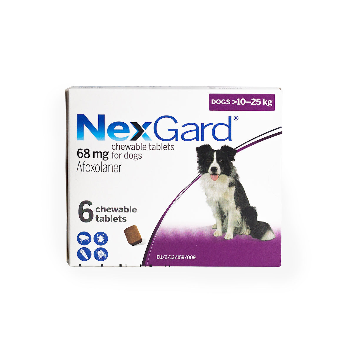 NEXGARD FLEA & TICK CHEWABLE TABLETS FOR DOG (PURPLE) (10-25KG) 3'S