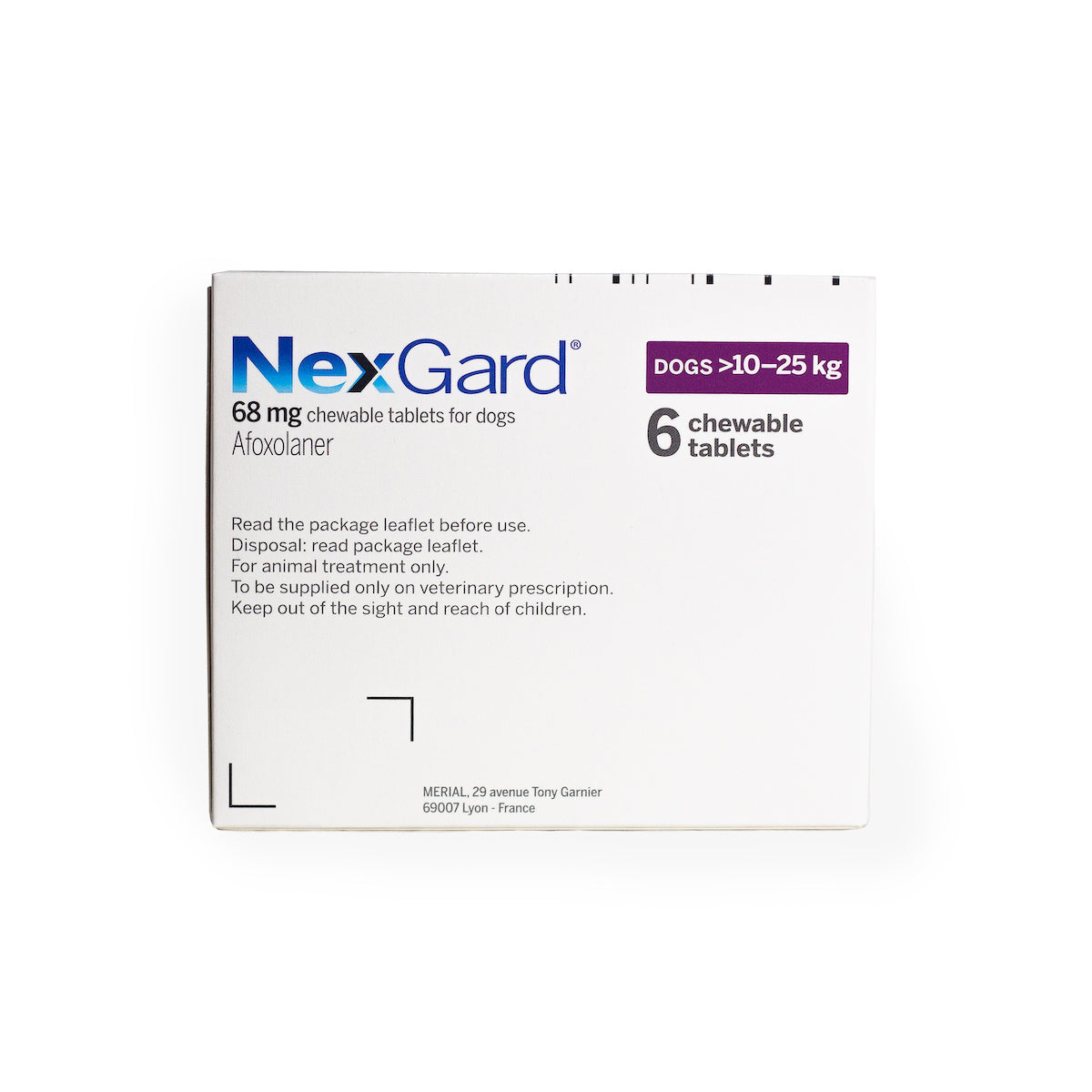 NEXGARD FLEA & TICK CHEWABLE TABLETS FOR DOG (PURPLE) (10-25KG) 3'S