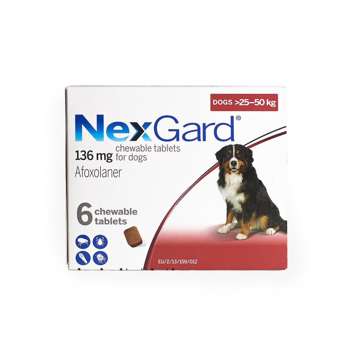 NEXGARD FLEA & TICK CHEWABLE TABLETS FOR DOG (RED) (25-50KG) 3'S