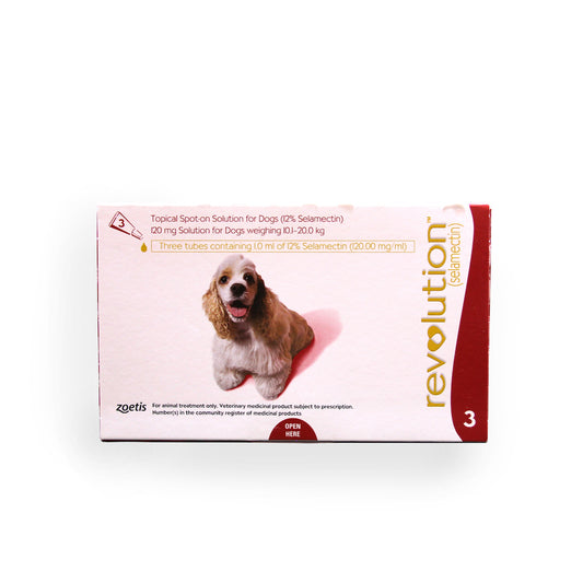 REVOLUTION FLEA & TICK FOR DOG (RED) (10.1KG-20KG) 3'S
