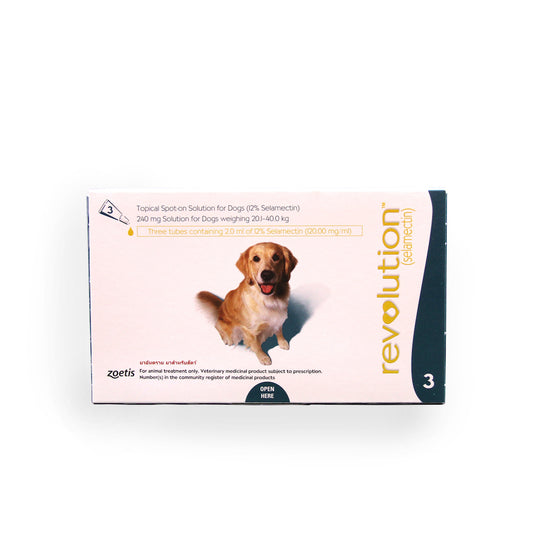 REVOLUTION FLEA & TICK FOR DOG (TEAL) (20.1KG-40KG) 3'S