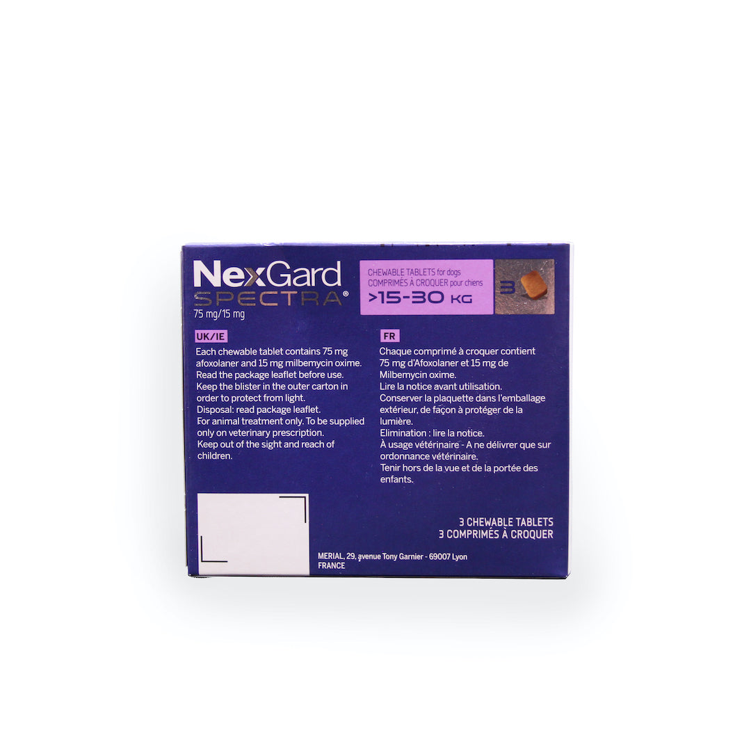NEXGARD SPECTRA CHEWS FOR LARGE DOGS (PURPLE) (15-30KG) 3'S