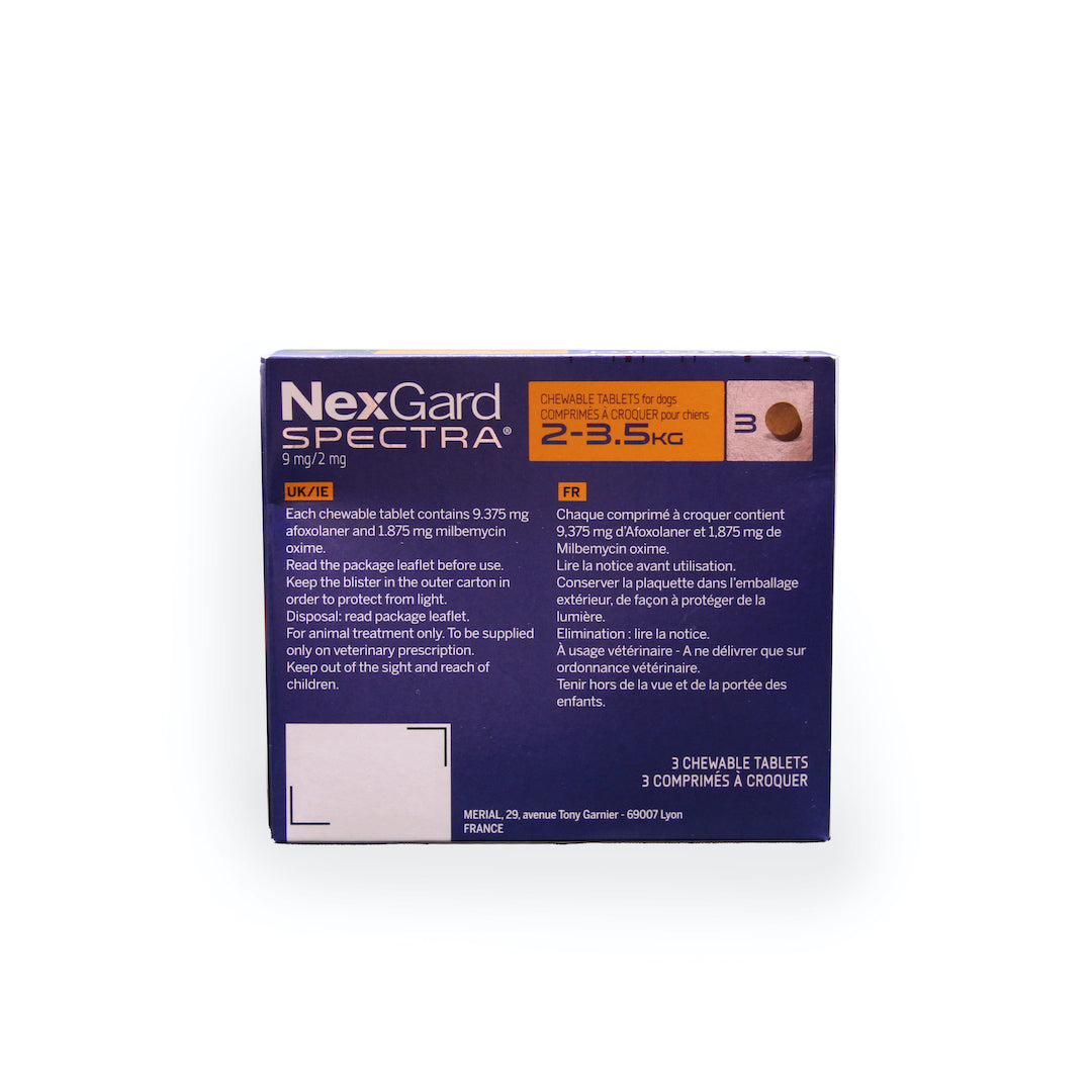 NEXGARD SPECTRA CHEWS FOR X-SMALL DOGS (2-3.5KG) (ORANGE)