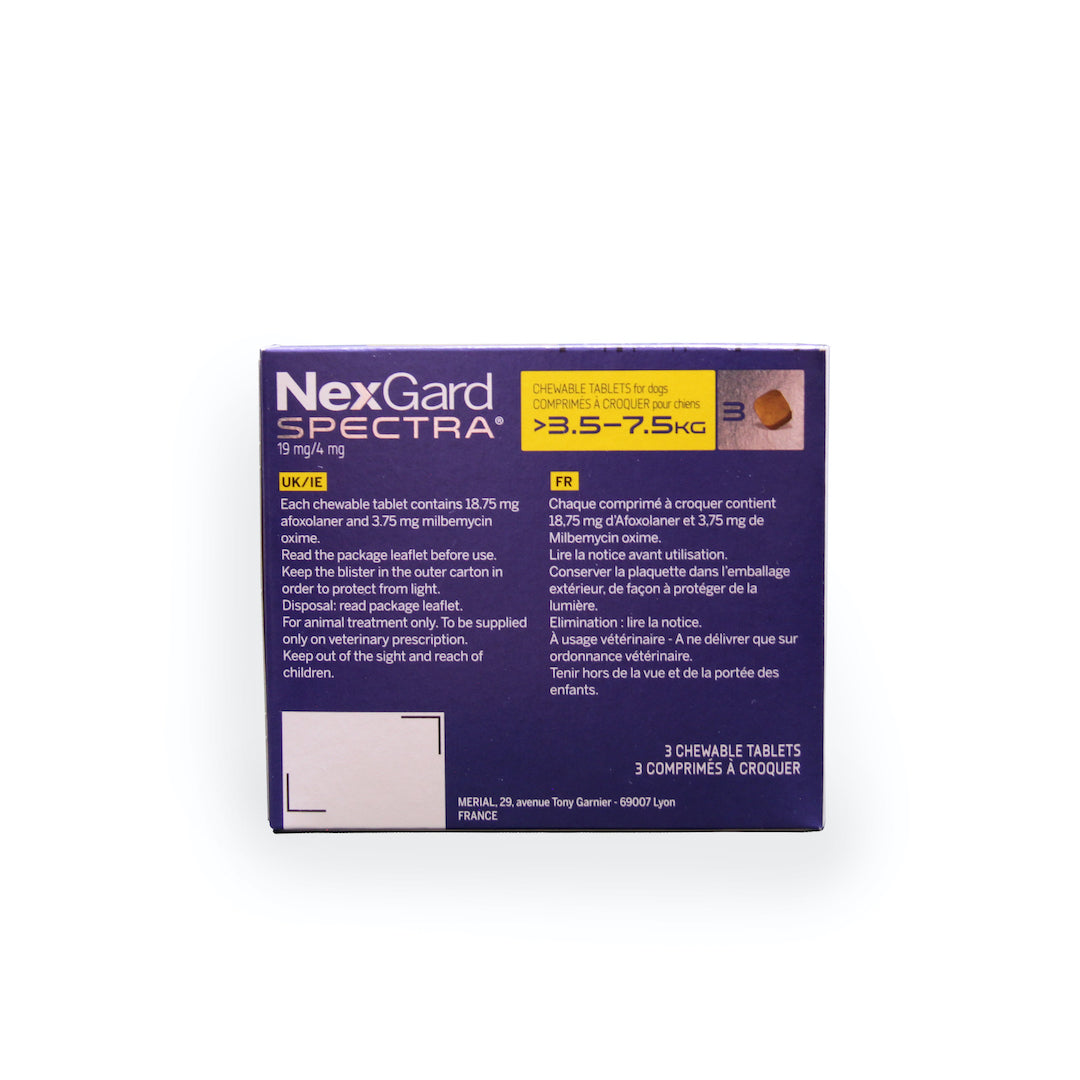 NEXGARD SPECTRA CHEWS FOR SMALL DOGS (YELLOW) (3.5-7.5KG) 3'S